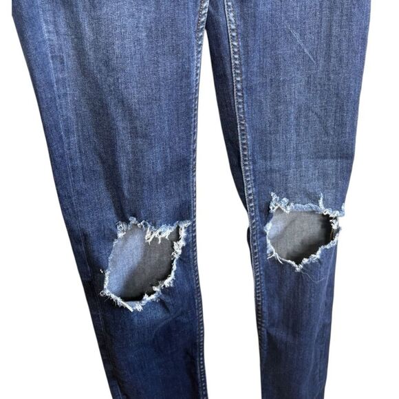 Free People Skinny Jean Womens 26 Destroyed Busted Knee Distressed Denim Zip Fly - Picture 2 of 5
